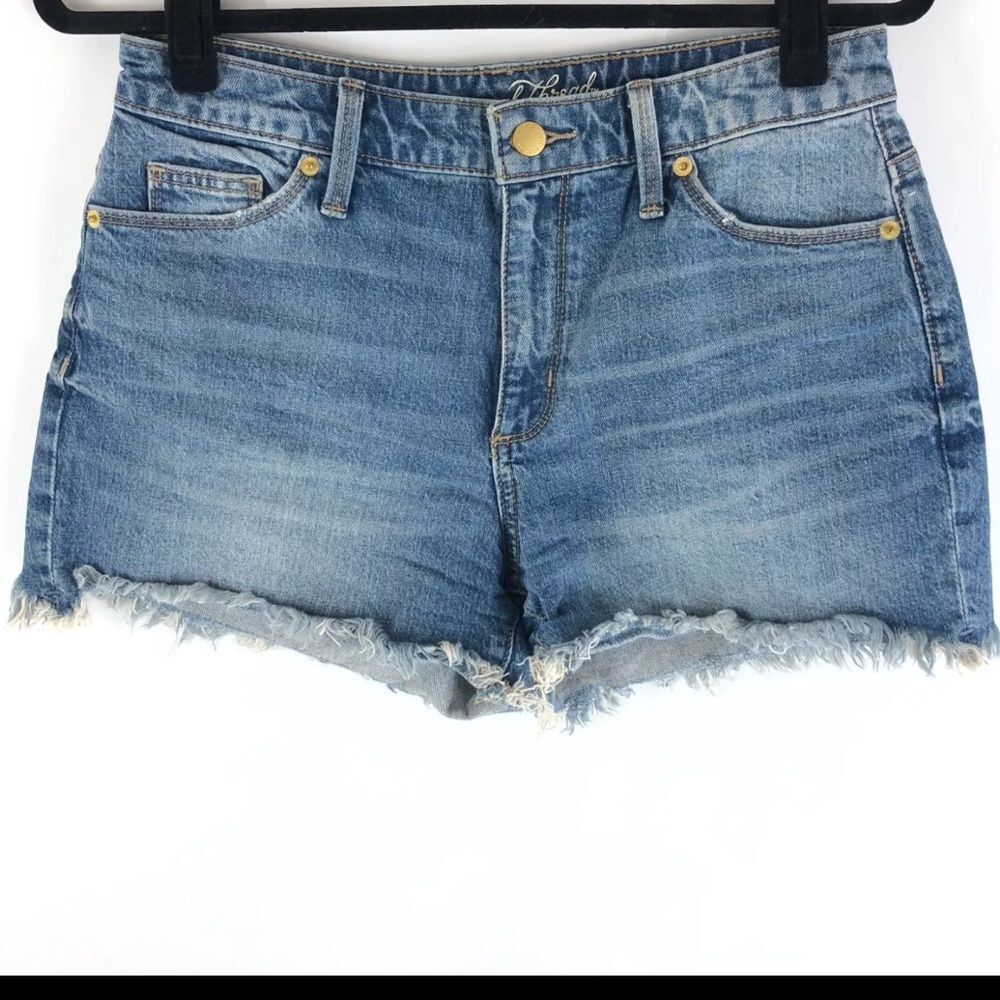 Universal Thread Womens High Rise Shortie Shorts Raw Hem Denim Cotton Stretch 4